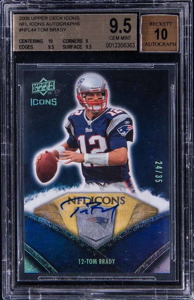 2008 Upper Deck Tom Brady Icons NFL Icons Autographs #NFL44 card image