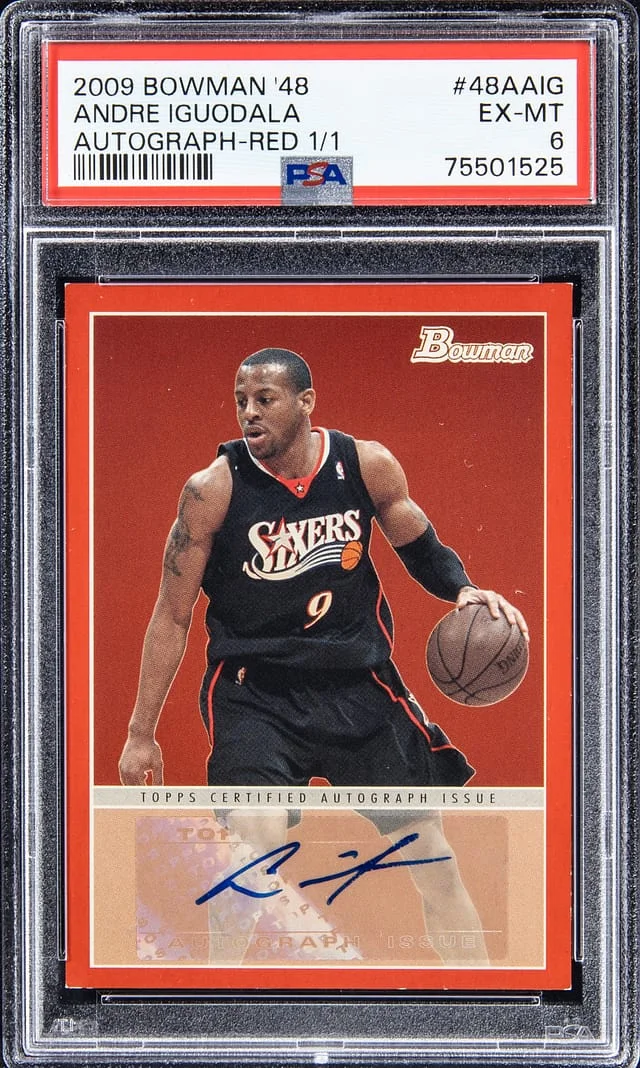 2009-10 Bowman Andre Iguodala 48 Autograph Red #48A-AI card image