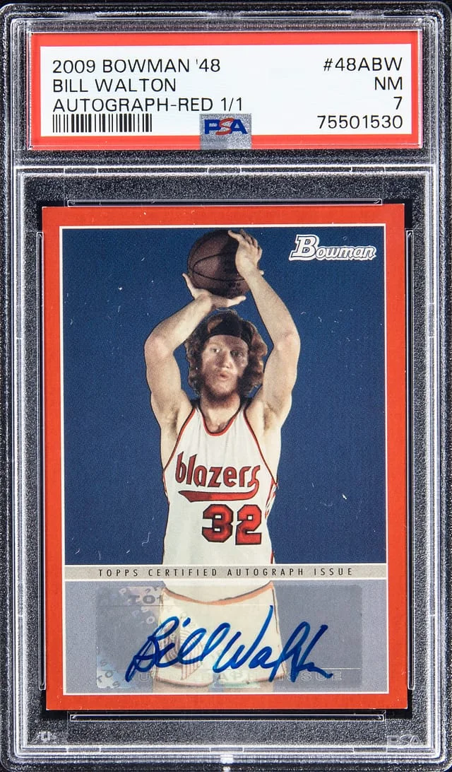 2009-10 Bowman Bill Walton 48 Autograph Red #48A-BW card image