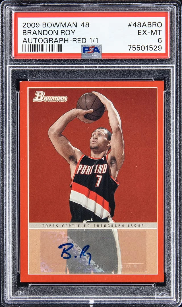2009-10 Bowman Brandon Roy 48 Autograph Red #48A-BRO card image