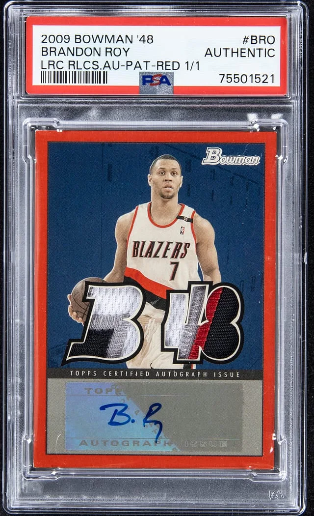 2009-10 Bowman Brandon Roy 48 Locker Room Collection Autograph Relics Patch Red #LRCAP-BRO card image