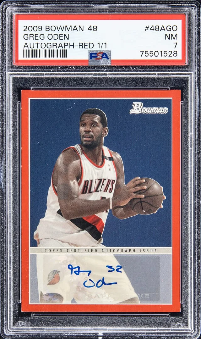 2009-10 Bowman Greg Oden 48 Autograph Red #48A-GO card image