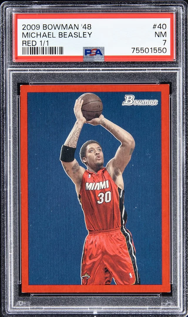 2009-10 Bowman Michael Beasley 48 Red #40 card image