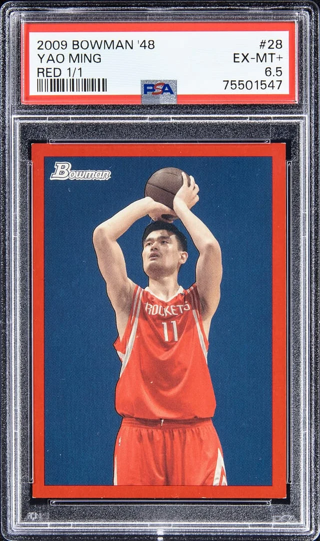 2009-10 Bowman Yao Ming 48 Red #28 card image