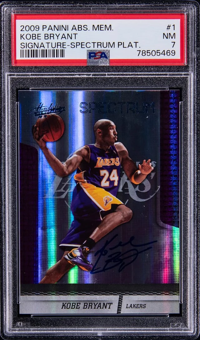 2009-10 Panini Absolute Kobe Bryant Memorabilia Signature Spectrum Platinum #1 card image