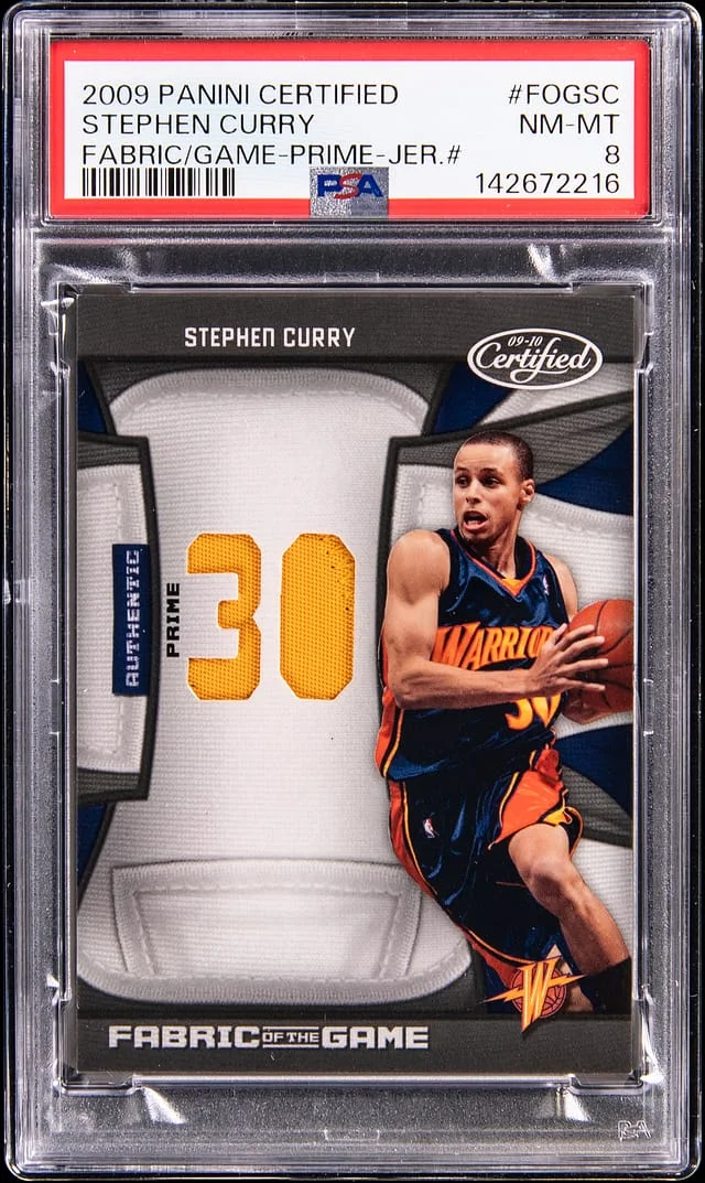 2009-10 Panini Certified Stephen Curry Fabric of the Game Prime Jersey #FOG-SC card image