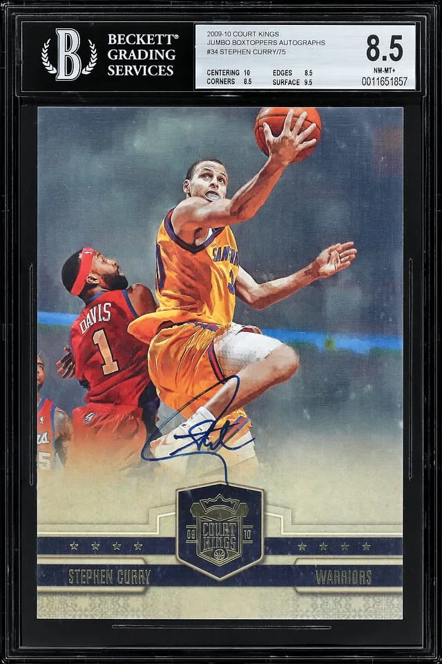 2009-10 Panini Court Kings Stephen Curry Jumbo Box Topper Autographs #34 card image