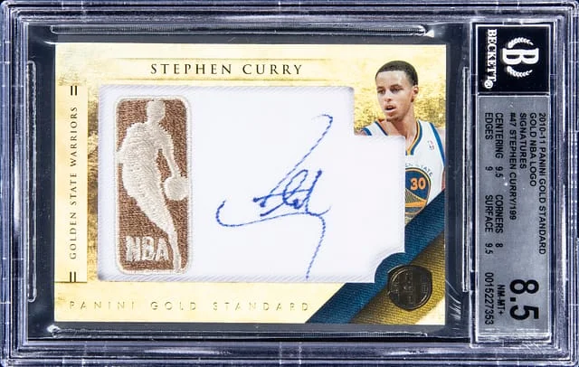 2009-10 Panini Gold Standard Stephen Curry Gold NBA Logo Signatures #47 card image