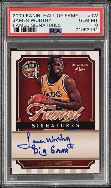 2009-10 Panini James Worthy Hall of Fame Famed Signatures #JW card image
