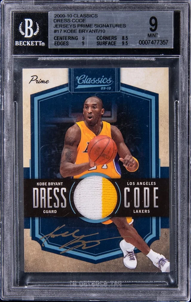 2009-10 Panini Kobe Bryant Classics Dress Code Jersey Prime Signatures #17 card image