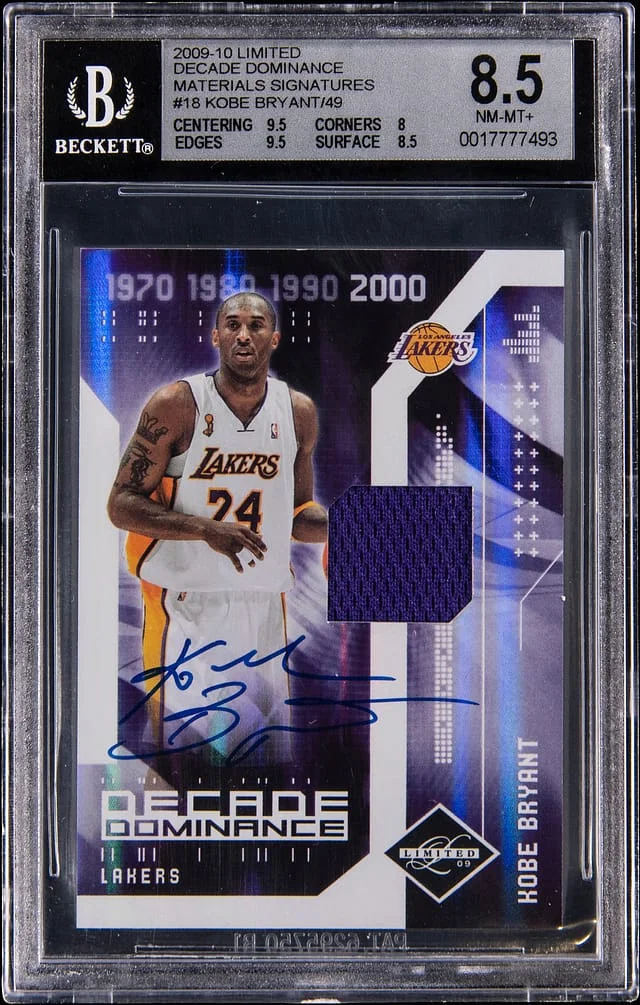2009-10 Panini Kobe Bryant Limited Decade Dominance Material Signatures #18 card image