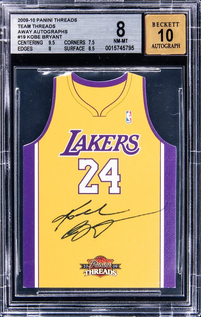 2009-10 Panini Kobe Bryant Threads Team Threads Away Autographs #19 card image