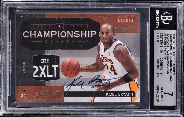 2009-10 Panini Kobe Bryant Timeless Treasures Championship Season Materials Laundry Tags Signatures #5 card image