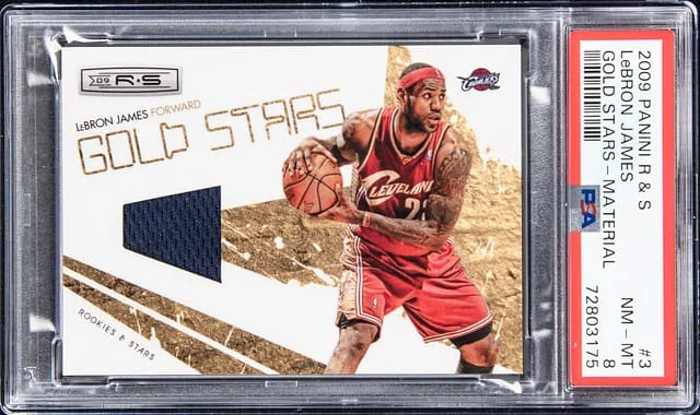 2009-10 Panini LeBron James Rookies & Stars Gold Stars Material #3 card image