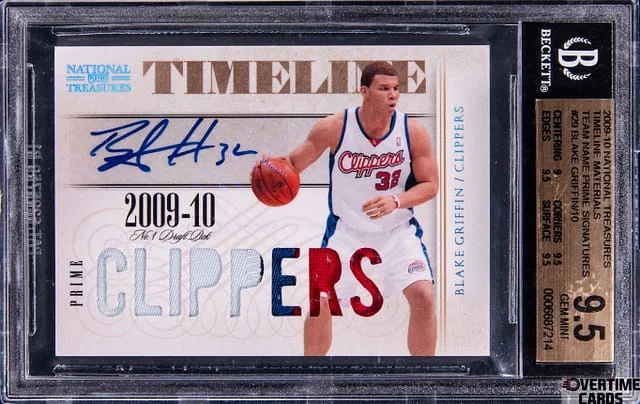 2009-10 Panini National Treasures Blake Griffin Timeline Materials Team Name Prime Signatures #29 card image