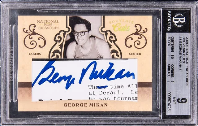 2009-10 Panini National Treasures George Mikan Souvenir Cuts #1 card image