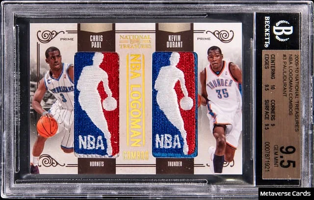 2009-10 Panini National Treasures Kevin Durant/Chris Paul NBA Logoman Combos #3 card image
