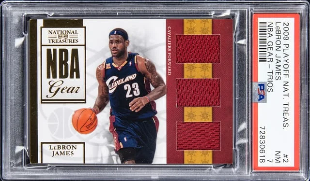 2009-10 Panini National Treasures LeBron James NBA Gear Trios #2 card image