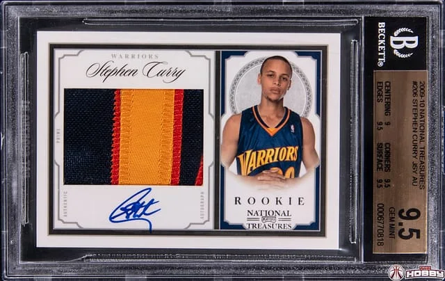 2009-10 Panini National Treasures Stephen Curry Patch Autograph (RPA) #206 card image