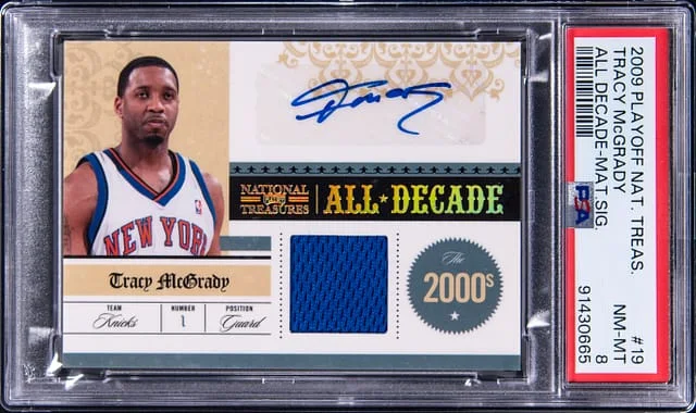 2009-10 Panini National Treasures Tracy McGrady All Decade Material Signature #19 card image