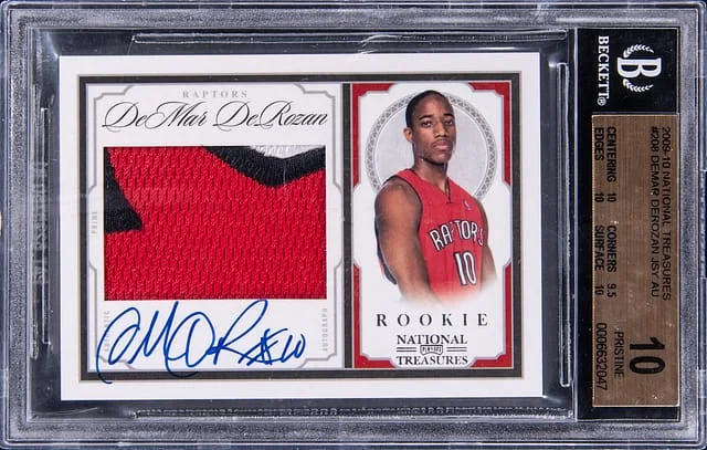 2009-10 Panini Playoff DeMar DeRozan National Treasures Patch Autograph (RPA) #208 card image