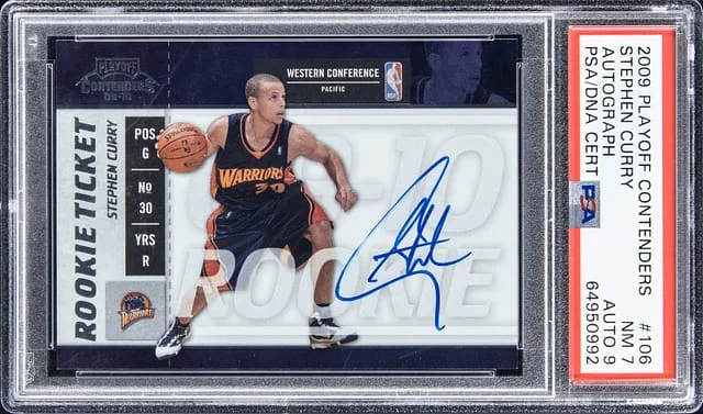 2009-10 Panini Playoff Stephen Curry Contenders Autograph #106 card image