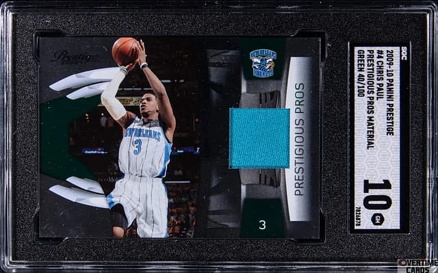 2009-10 Panini Prestige Chris Paul Prestigious Pros Material Green #4 card image