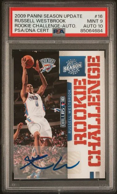 2009-10 Panini Russell Westbrook Season Update Challenge Autograph #16 card image