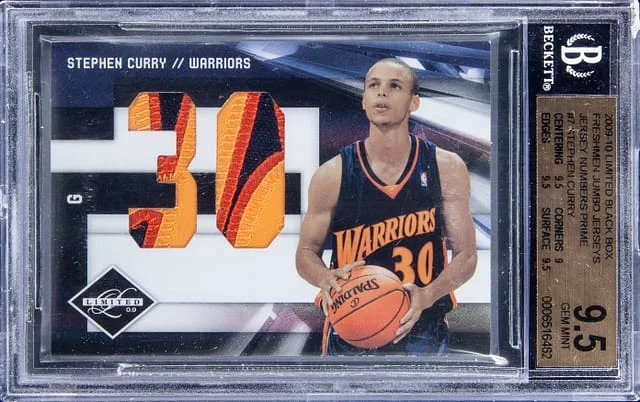 2009-10 Panini Stephen Curry Limited Black Box Freshman Jumbo Jerseys Jersey Number Prime #7 card image