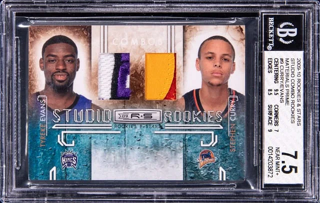 2009-10 Panini Stephen Curry/Tyreke Evans Dual-Patch Rookies & Stars Studio Combo Rookies Materials Prime #9 card image