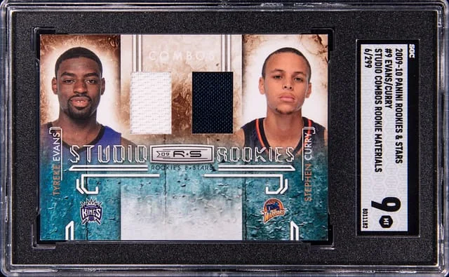 2009-10 Panini Tyreke Evans/Stephen Curry Rookies & Stars Studio Combos Materials #9 card image