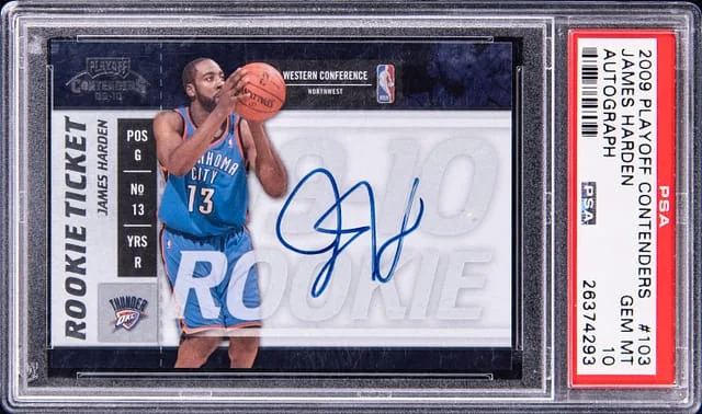 2009-10 Playoff James Harden Contenders Ticket Autograph #103 card image