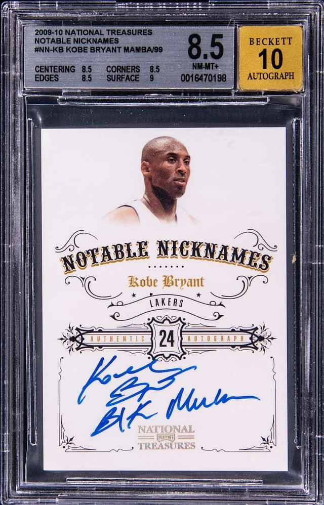 2009-10 Playoff Kobe Bryant National Treasures Notable Nicknames #NN-KB card image