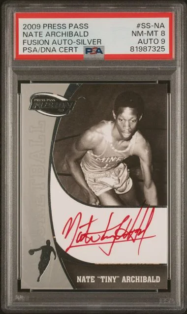 2009-10 Press Pass Fusion Autographs Silver Nate Archibald #SS-NA card image