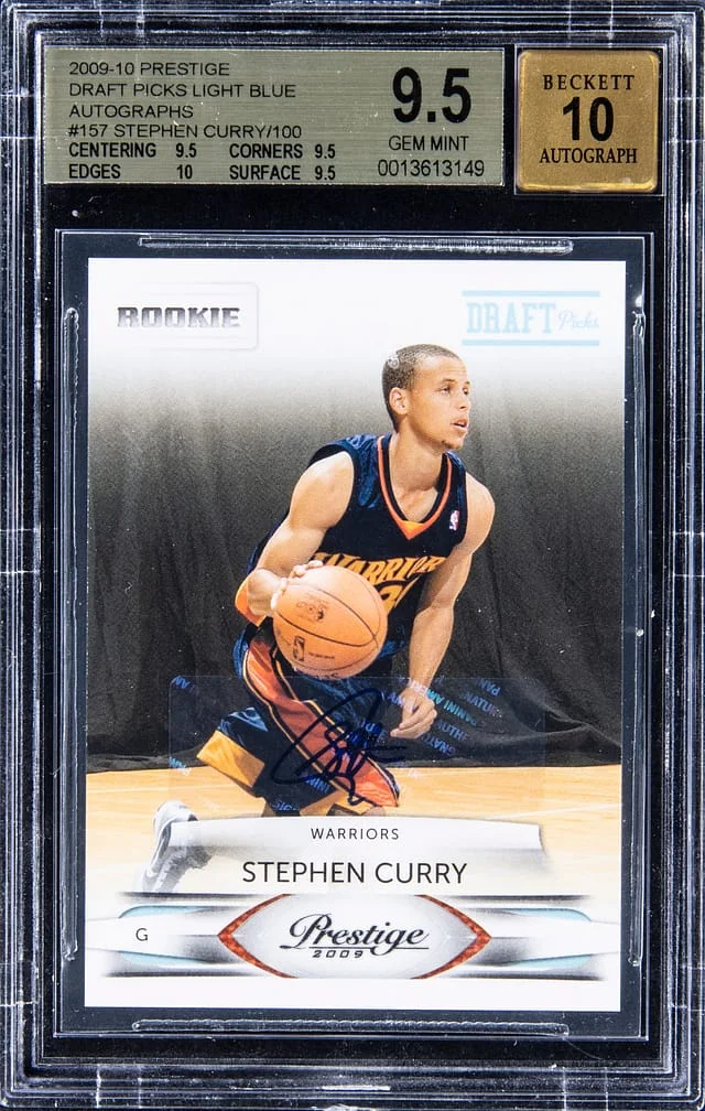 2009-10 Prestige Stephen Curry Draft Picks Light Blue Autographs #157 card image