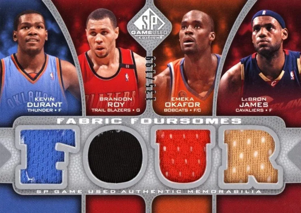 2009-10 SP Game Used Lebron James Fabric Foursome #F4-JORD card image
