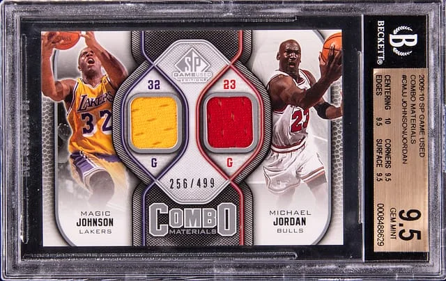 2009-10 SP Game Used Magic Johnson/Michael Jordan Combo Materials #CM-JJ card image