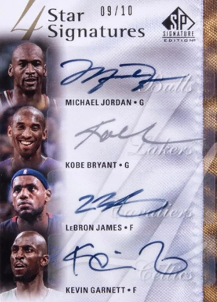 2009-10 SP Signature Edition Lebron James 4 Star Signatures #4S-JBGJ card image