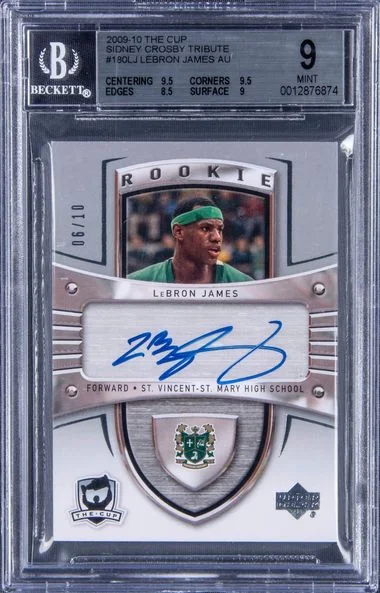2009-10 The Cup LeBron James Sidney Crosby Tribute Autographs #180-LJ card image