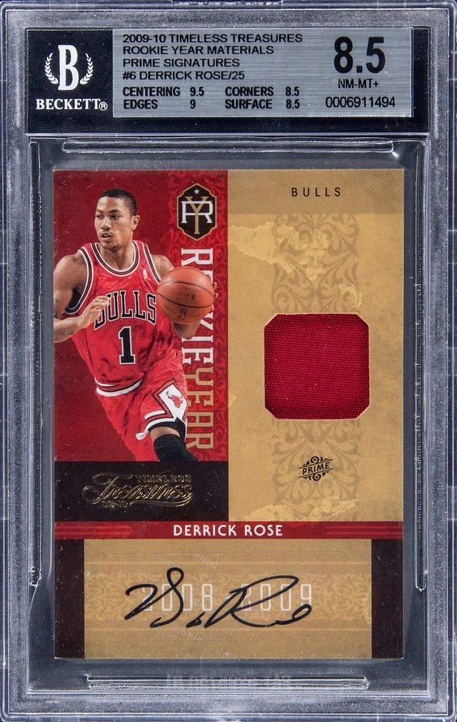 2009-10 Timeless Treasures Year Materials Prime Signatures Derrick Rose #6 card image