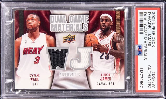 2009-10 Upper Deck Dwayne Wade/LeBron James Dual Game Materials #DG-JW card image