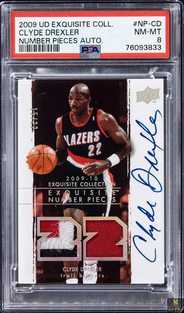 2009-10 Upper Deck Exquisite Collection Clyde Drexler Number Pieces Autographs #NP-CD card image
