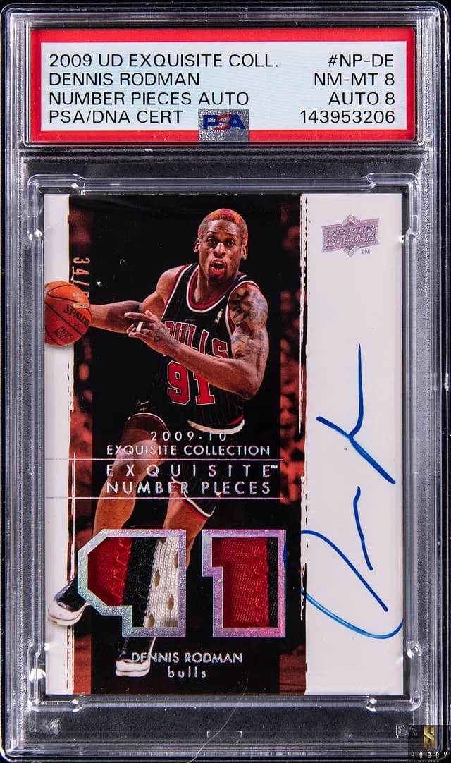 2009-10 Upper Deck Exquisite Collection Dennis Rodman Number Pieces Patch Autographs #NP-DE card image