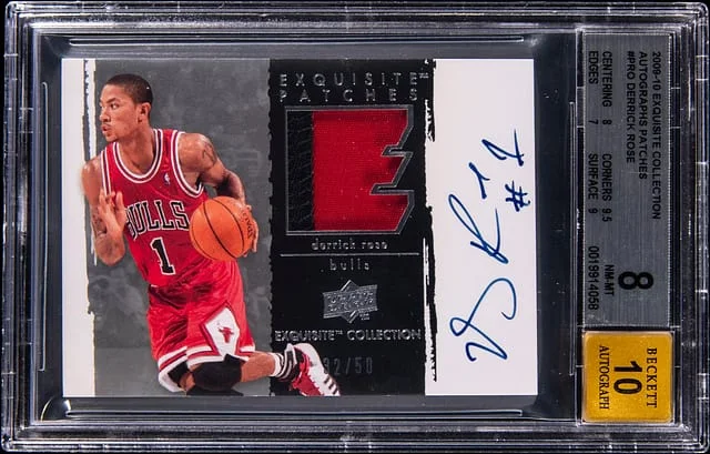 2009-10 Upper Deck Exquisite Collection Derrick Rose Autograph Patches #P-RO card image