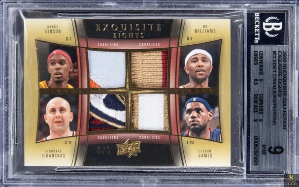 2009-10 Upper Deck Exquisite Collection Exquisite Eights LeBron James/Allen Iverson/Gibson/Williams/Ilgauskas/Stuckey/Prince/Hamilton #no-number card image