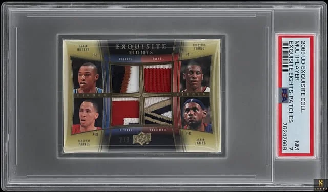 2009-10 Upper Deck Exquisite Collection Exquisite Eights Patches Butler/Young/Prince/James/Deng/Iguodala/Granger/Pierce Game-Used #no-number card image