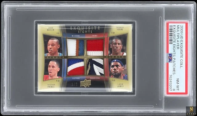 2009-10 Upper Deck Exquisite Collection Exquisite Eights Patches Butler/Young/Prince/James/Deng/Iguodala/Granger/Pierce #no-number card image