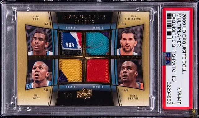 2009-10 Upper Deck Exquisite Collection Exquisite Eights Patches Paul/Stojakovic/West/Okafor/Billups/Anthony/Nene/Martin #no-number card image