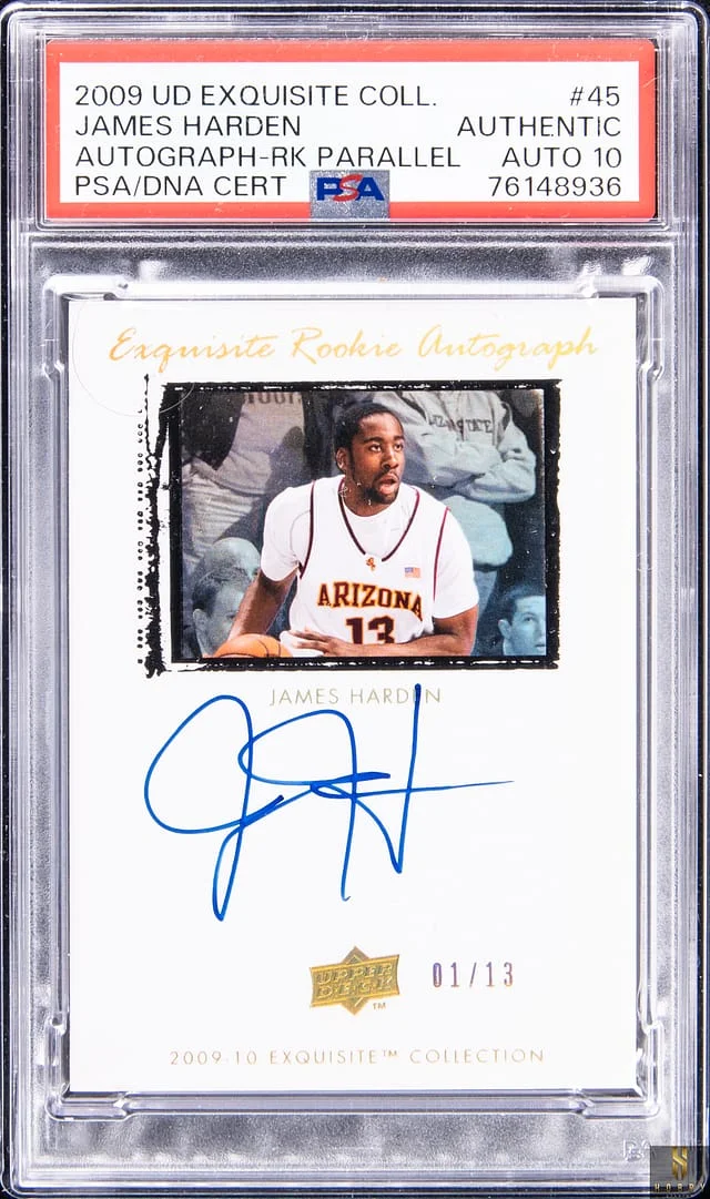 2009-10 Upper Deck Exquisite Collection James Harden Autograph Parallel #45 card image