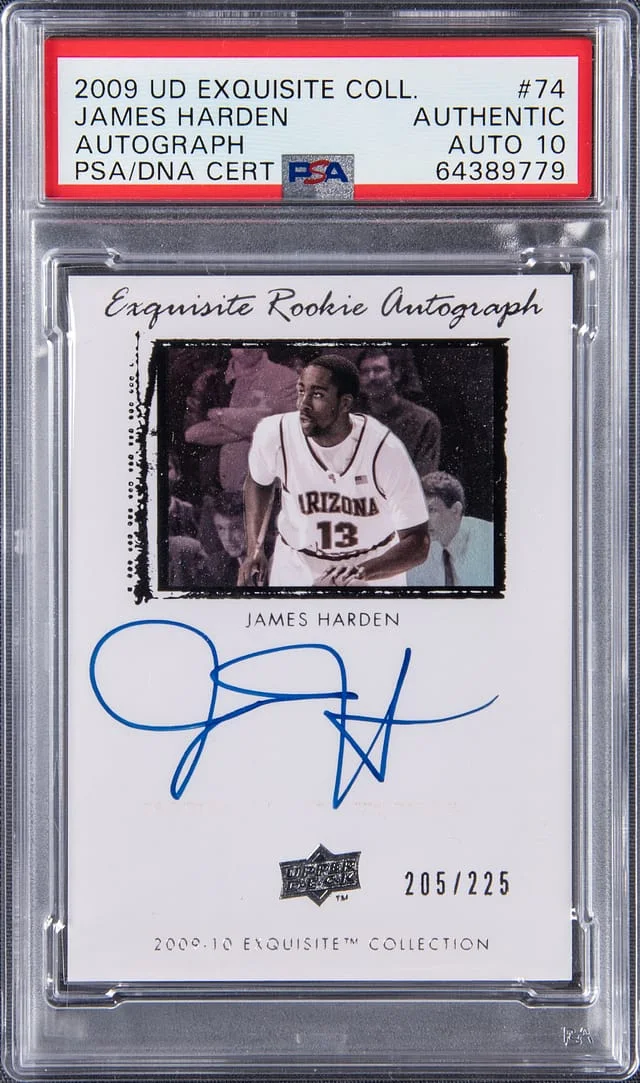 2009-10 Upper Deck Exquisite Collection James Harden Exquisite Autograph #74 card image